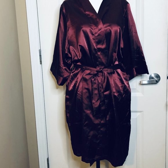 Wine Satin Robe | Size M - NWOT - Picture 3 of 7